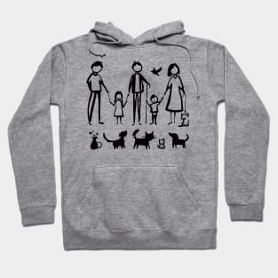 Stick figure man in family ink Hoodie